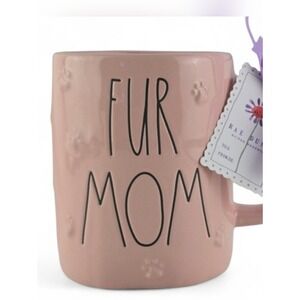 NWT Rae Dunn Women's Fur Mom Pink Paw Print Ceramic Mug Magenta